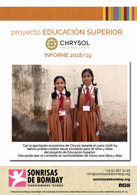 ¡¡Chrysol solidario!! Aportando nuestro granito de arena para que todos los niños puedan tener acceso a la educación y a un futuro mejor.